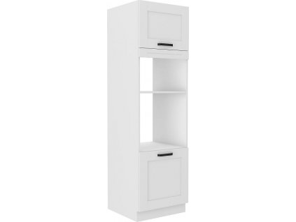 Vysoká skříňka na troubu a mikrovlnou troubu, bílá, LULA 60 DPM-210 2F