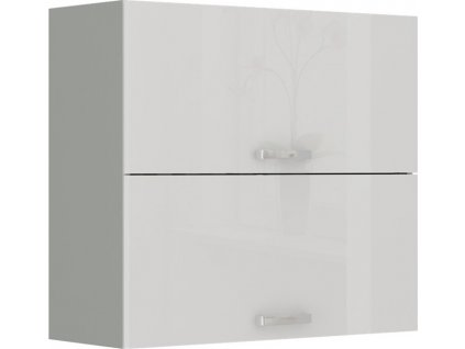 Kuchyňská skříňka Bolzano 80-GU-72-2F-bílý lesk/šedá