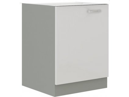 Kuchyňská skříňka Bolzano 60 D 1F BB bílý lesk/šedá