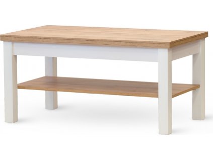 Stůl W21 KS s poličkou (Odstín dub wotan-bílá)