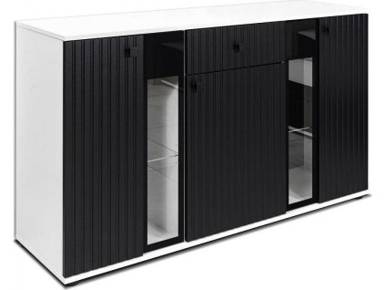 Komoda Silos LAMELY černá/bílá