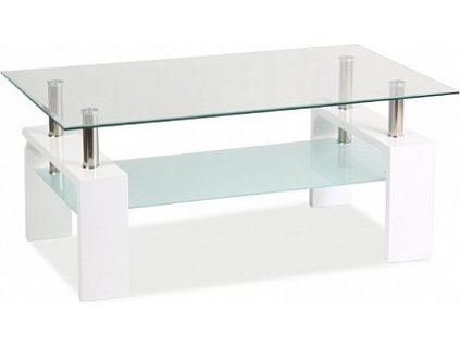 Konferenční stůl ISA BASIC II (S) (Varianta sklo / noha barva bílá lakovaná)