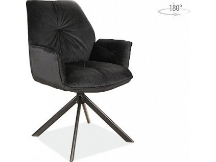 Židle BOGA II - otáčivá, područky (Varianta nohy černé / látka bluvel 19)