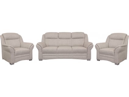 HORTENZIE 3R+1+1sed.souprava rozkládací(HESTIA 3Rv+1+1), látka SS01 SV.HNĚDÁ/noha stříbrná HST, kolekce "FN" (K250)NOVINKA