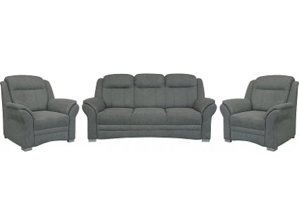 HORTENZIE 3R+1+1sed.souprava rozkládací(HESTIA 3Rv+1+1), látka SS22 TMAVĚ ŠEDÁ/nožky stříbrné HST, kolekce "FN" (K250-Z)NOVINKA