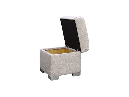 HORTENZIE -taburet 52x52 (HESTIA TAB), látka SS01 SVĚTLE HNĚDÁ/nožky stříbrné HST šedá, kolekce "FN" (K250)NOVINKA