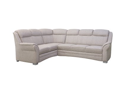 HORTENZIE 2UB+ROH+3RMB-sed.souprava rozkládací(HESTIA rohová), látka SS01 SV.HNĚDÁ/nožky stříbrné HST šedá, kolekce "FN" (K250-E)