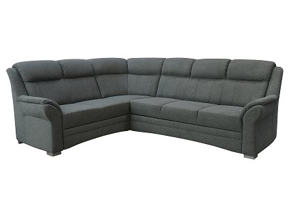 HORTENZIE 2UB+ROH+3RMB,sed.souprava rozkládací(HESTIA rohová), látka SS22 TM.ŠEDÁ/nožky stříbrné HST šedá, kolekce "FN" (K250-E)