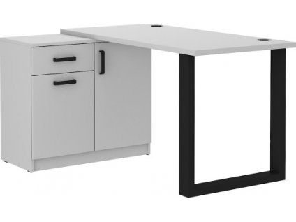 Psací stůl s komodou Matylda 130 světle šedá