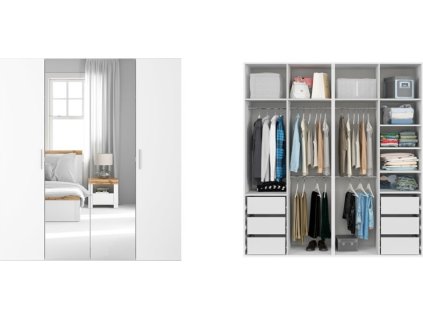 skř. FLEX (š. 200) ZESTAW 13 bílá/bílý lesk/zrcadlo