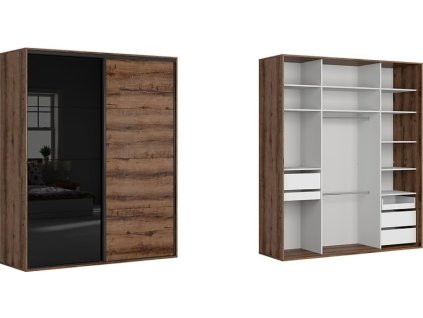 skř. FLEX (š. 200) ZESTAW 96 dub monastery/černý lesk***