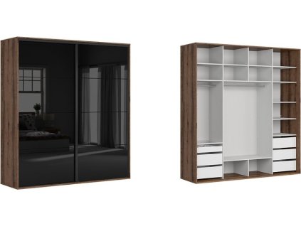 skř. FLEX (š. 220) ZESTAW 104 dub monastery/černý lesk***