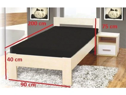 Postel SERENA 90cm, s roštem (Varianta buk)