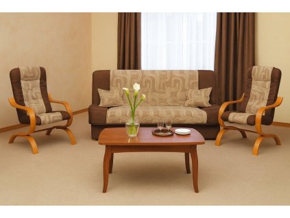 Sedací souprava Jola 3F+1+1 hnědá/dř.olše