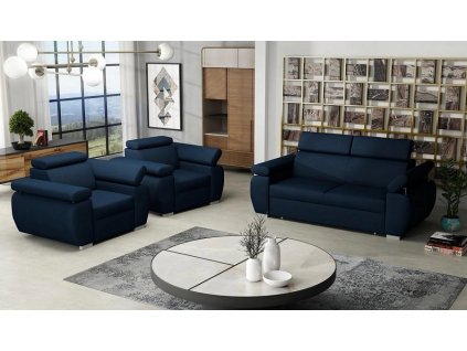 Sedací souprava Bodie 3+1+1 modrá, Kronos 9