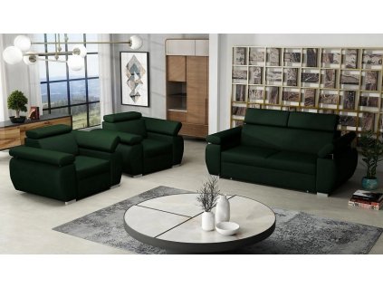 Sedací souprava Bodie 3+1+1 tmavě zelená, Kronos 14