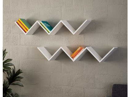 zig zag duvar rafi beyaz