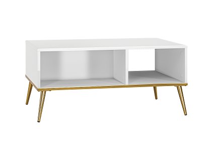GOLDIE 08 - Konferenční stolek,lamino Bílá mat/bílý lesk (ML) (GOLDIN08=1BALÍK) (K150-E)NOVINKA