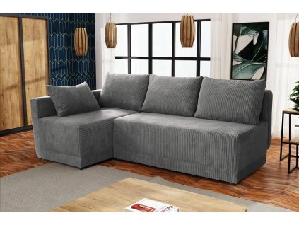 Sedací souprava Neklan L tmavě šedá