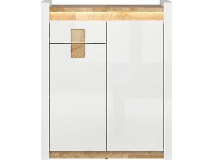 ALAMEDA KOM2D1S bílý lesk/dub westminster***