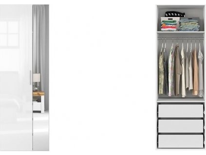 skř. FLEX (š. 75) ZESTAW 14 bílá/bílý lesk/zrcadlo