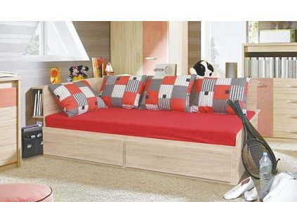 Postel MARKO (F) 90cm, s roštem a s úložným prostorem (Varianta dub bardolíno)