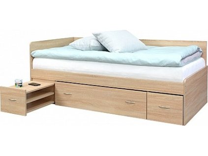 Postel RANGO (F) 90cm, s roštem a s úložným prostorem, 18 mm lamino (Varianta buk)