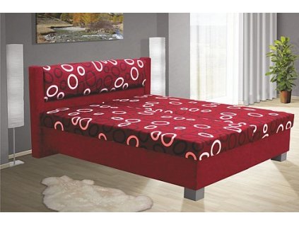 Postel NIKOL 120cm, s matrací, s roštem a s úložným prostorem (Varianta červená/vzor)
