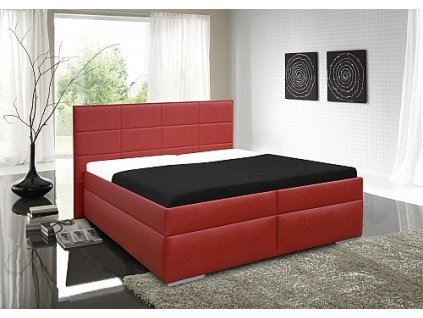 Postel FREDERIKA 2 180cm, s roštem a s úložným prostorem (Varianta M06 ekokůže černá Doprodej)