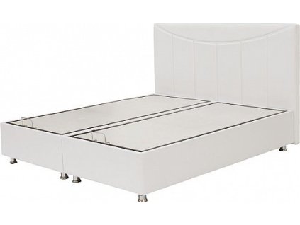 Postel BAZE 160cm, s roštem a s úložným prostorem (Varianta eko bílá)