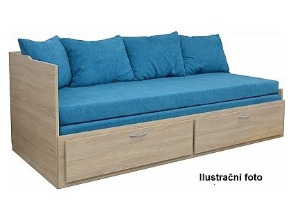 Postel MARKO (R) 90cm, s roštem a s úložným prostorem (Varianta bílá)