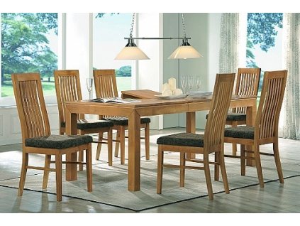 Jídelní set BRUNO rozkládací stůl + LAURA židle 4ks (Varianta Buk / látka SH21)