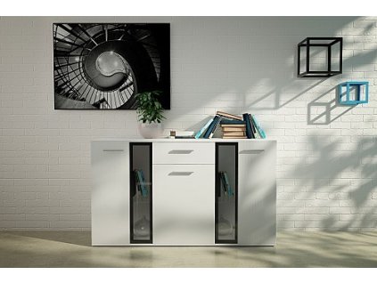 Komoda SAMARA (Varianta bílá / černá)