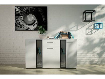 Komoda SAMARA (Varianta bílá / černá)