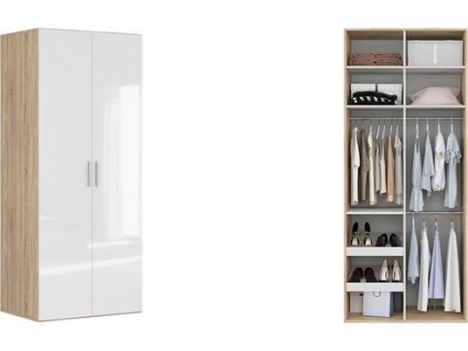 skř. FLEX (š. 100) ZESTAW 12 dub sonoma/bílý lesk