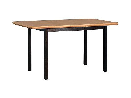 MAXMILIÁN 4 (MAX 4) - jídelní stůl rozkládací  - Dýha dubová přírodní/ nohy, podstava černá - kolekce "DRE" (K150-E)