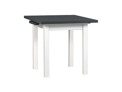 MAXMILIÁN 7 - jídelní stůl rozkládací (MAX 7) lamino Grafitová/nohy+podstava bílá- kolekce "DRE" (K150-E)