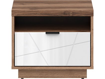 FORN KOM1S dub delano tmavý/bílý lesk