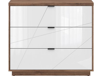 FORN KOM3S dub delano tmavý/bílý lesk