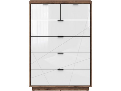 FORN KOM6S dub delano tmavý/bílý lesk