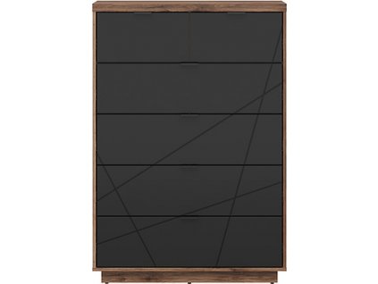 FORN KOM6S dub delano tmavý/černý mat