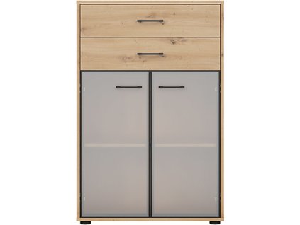 SPACE OFFICE REG2W2S/120 dub artisan/černý mat