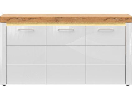 HORTON KOM3D bílý lesk/dub zlatý grandson