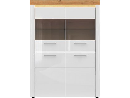 HORTON REG2D2W bílý lesk/dub zlatý grandson