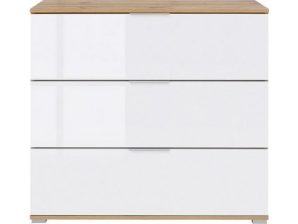 ZELE KOM3S dub wotan/bílý lesk