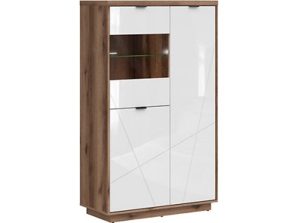 FORN REG2D1W dub delano tmavý/bílý lesk