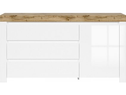 HOLTEN KOM1D3S bílá/dub wotan/bílý lesk   / 2BAL /