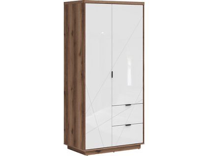 FORN SZF2D2S dub delano tmavý/bílý lesk