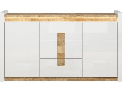 ALAMEDA KOM2D3S bílý lesk/dub westminster