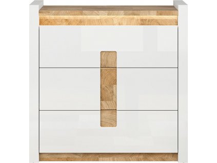 ALAMEDA KOM3S bílý lesk/dub westminster
